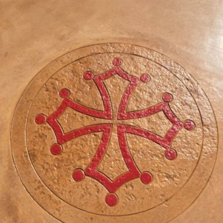 Circular stamp "Occitan Cross" for stamped concrete