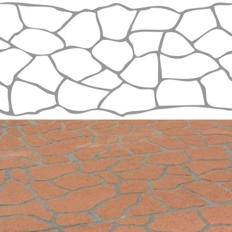 Sjabloonpatroon "Opus Incertum" voor beton