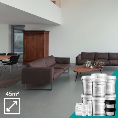 Zelfnivellerende betonnen overlays - Volledig pakket 45 m2