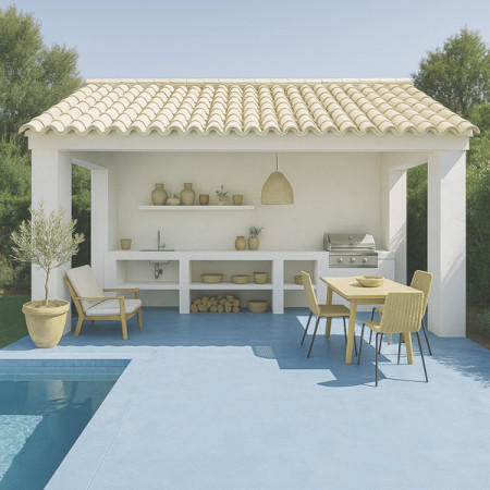 Microcemento - Paquete todo incluido para exteriores (terraza de la piscina, patio)