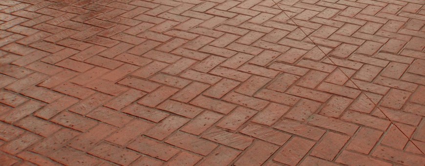 Different brick patterns and stamps for stamped concrete